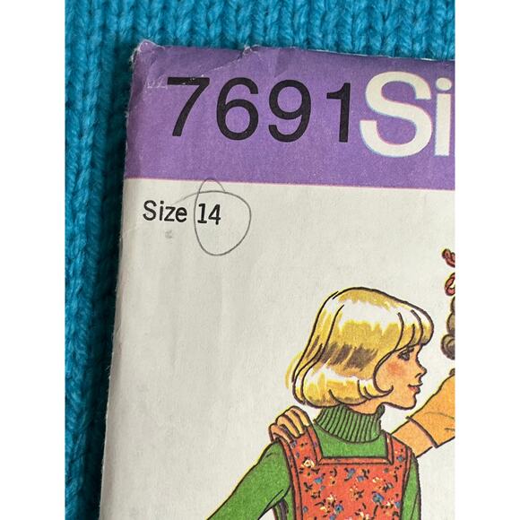 Simplicity 7691 pattern girls pants reversible tunic size 14 - Picture 2 of 5